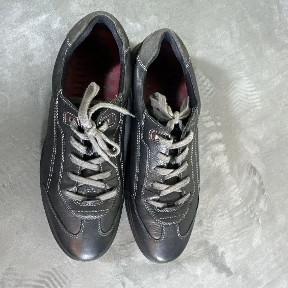 ECCO Men’s Black Sneakers 46 Leather Comfort Shoes 12 M